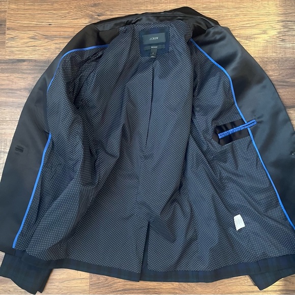 J.Crew Regent Wool Stretch Navy Green Plaid Single Button Womens Blazer Jacket 2 - Picture 7 of 9